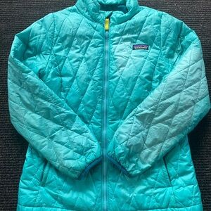 Patagonia Turquoise Quilted Jacket Kids Size Large